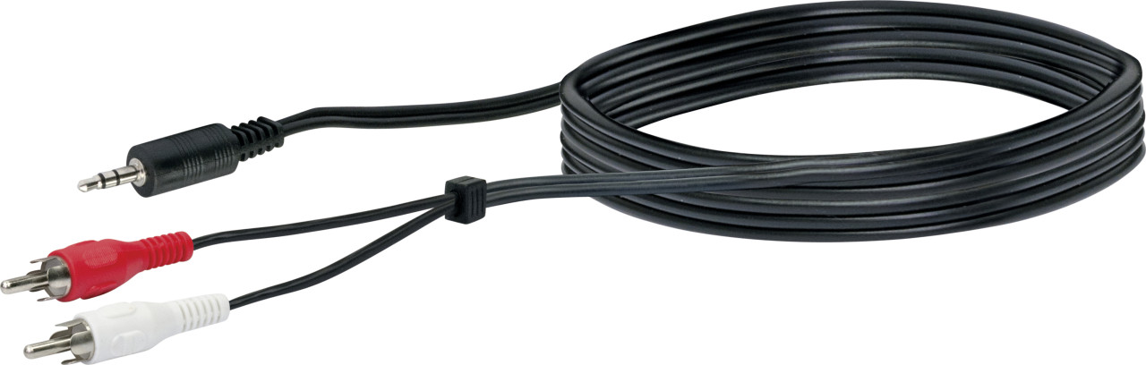 Schwaiger Audio Adapter Kabel TFS1030 533 Klinke Cinch schwarz, 3,0m, 1x 3,5mm Klinken Stecker / 2x von Schwaiger