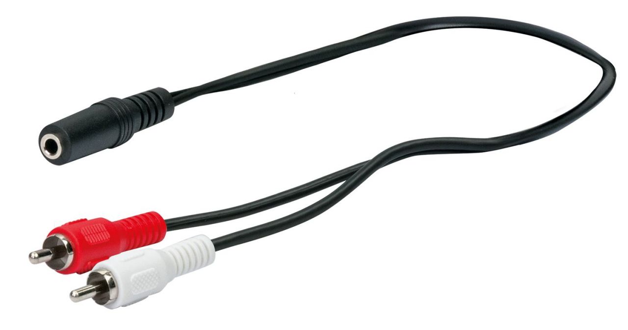 Schwaiger Audio Adapter Kabel TFS2002 533 Klinke Cinch schwarz, 0,2m, 1x 3,5mm Klinken Buchse / 2x C von Schwaiger