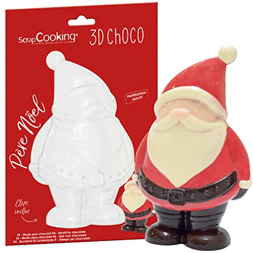 ScrapCooking – starre Form für Schokolade, Weihnachtsmann – 3D-Schokoladenform zum Herstellen von Weihnachtsmann aus Schokolade – Zubehör zum Backen, professionelle Qualität – 6758 von ScrapCooking