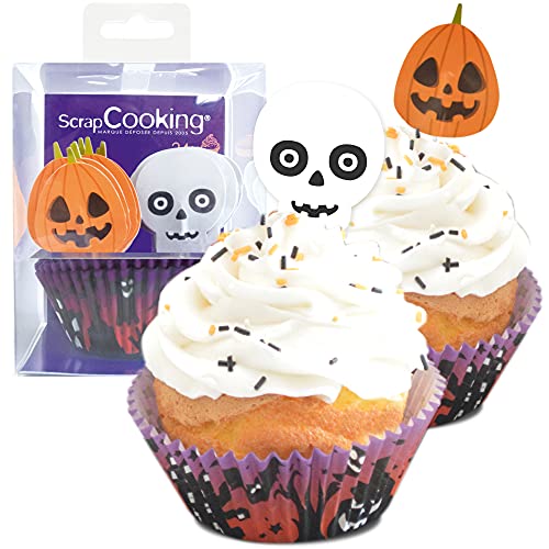 Scrapcooking 5036 Cupcake-Förmchen & Topper, Halloween-Motiv, Dekoration für Gebäck, Desserts, Kuchen, Kekse, Geburtstag von ScrapCooking