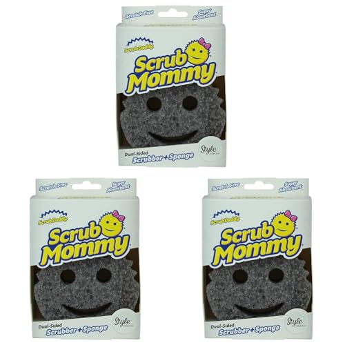 Scrub Daddy Scrub Mommy Putzschwamm, Topfreiniger Küchenschwämme, Putzmittel mit Texturveränderung, kratzfreier Spülschwamm, geruchsresistenter Smiley Schwamm, Geschirrschwamm - 1er Style Scrub Daddy Scrub Mommy Putzschwamm, Topfreiniger Küchenschwämme, Putzmittel mit Texturveränderung, kratzfreier Spülschwamm, geruchsresistenter Smiley Schwamm, Geschirrschwamm - 1er Style von Scrub Daddy