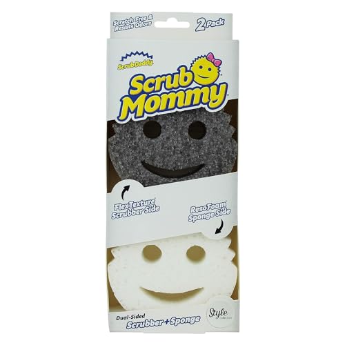 Scrub Daddy Scrub Mommy Putzschwamm, Topfreiniger Küchenschwämme, Putzmittel mit Texturveränderung, kratzfreier Spülschwamm, geruchsresistenter Smiley Schwamm, Geschirrschwamm - 2er Pack Grau Scrub Daddy Scrub Mommy Putzschwamm, Topfreiniger Küchenschwämme, Putzmittel mit Texturveränderung, kratzfreier Spülschwamm, geruchsresistenter Smiley Schwamm, Geschirrschwamm - 2er Pack Grau von Scrub Daddy