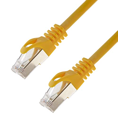 Netzwerkkabel S/FTP PIMF Cat. 7 0,50 Meter gelb Patchkabel Gigabit Ethernet LAN DSL CAT7 Kabel von SeKi