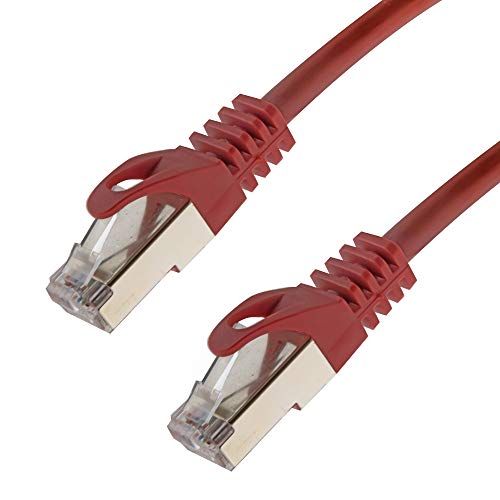 Netzwerkkabel S/FTP PIMF Cat. 7 15 Meter rot Patchkabel Gigabit Ethernet LAN DSL CAT7 Kabel von SeKi