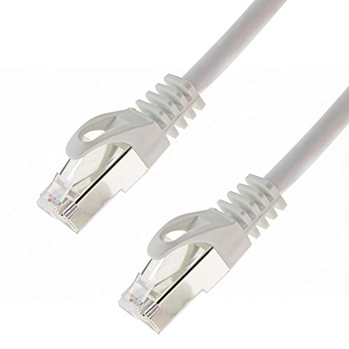 Netzwerkkabel S/FTP PIMF Cat. 7 2,00 Meter Weiss Patchkabel Gigabit Ethernet LAN DSL CAT7 Kabel von SeKi