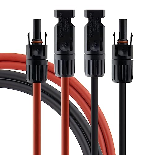 SeKi Solarkabel 4 mm² rot/schwarz - 5,0m; inkl. inkl. montierter MC4 kompatiblen Steckverbindern; Verlängerungskabel; PV Kabel; Anschlusset 1x rot + 1x schwarz von SeKi
