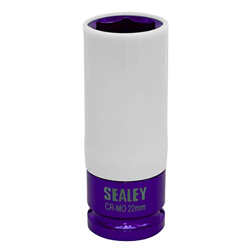 SEALEY Alloy Wheel Impact Socket 22mm 1/2"sq Drive, Violett/Weiß von Sealey