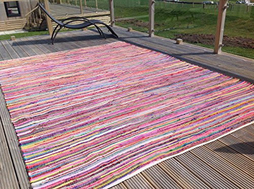 Gorgeous Second Nature Chindi-Teppich, umweltfreundlich, mehrfarbig, 250 x 250 cm von Second Nature Online