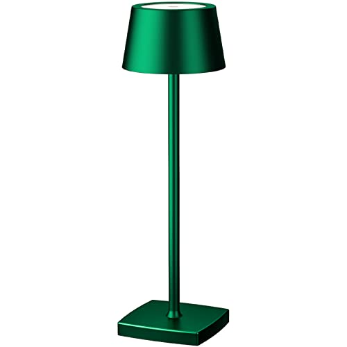 Akku Tischlampe Kabellos, Retro Table Lamp Warme Lichtfarbe Touch Dimmbar, Schutzart IP54 Led Tischleuchte Aufladbar 6000mAh, für Drinnen und Draußen Buffet Restaurant Kaffee Schlafzimmer, Grün von Seihoae