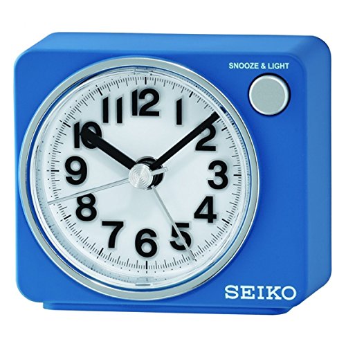 Seiko Wecker blau Kunststoff Schleichende Sekunde QHE100L von Seiko