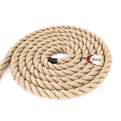 Seiletech.de JUTESEIL | 15m | 14mm Stark | Naturfasern Absperrseil Jute Tauwerk gedreht Tau Seil Tauziehen DIY Dekoration Deko Seil von Seiletech.de