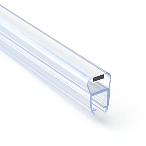 Seiletech.de Magnetdichtung UM04 | 2x 2 m | Dichtung für 6mm 7mm 8mm Glastür | Transparent | Wasserabweisprofil | Duschabdichtung | Duschwand | mit Gummilippe | Schwallschutz | Duschdichtung von Seiletech.de