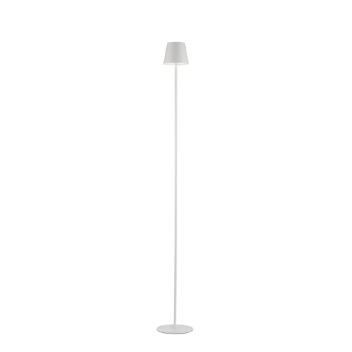 SellTec LED Stehlampe Akku USB, dimmbar Touchdimmer, IP54 Innen + Außen für Garten, Gartentisch, Camping, Balkon oder Terrasse (weiß) von SellTec