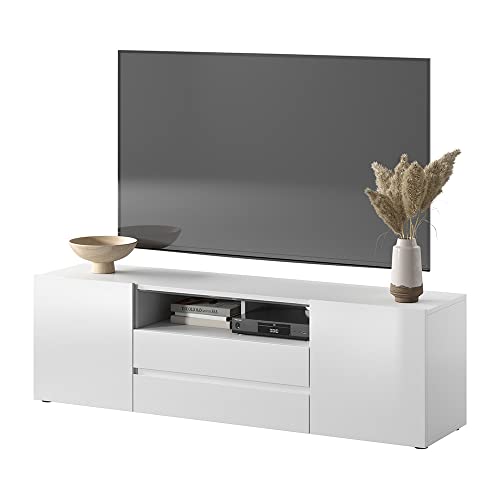 Selsey BROS – TV-Lowboard/Fernsehschrank Weiß Matt/Weiß Hochglanz Stehend Modern Selsey BROS – TV-Lowboard/Fernsehschrank Weiß Matt/Weiß Hochglanz Stehend Modern von Selsey