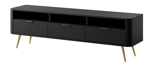 Selsey TV-Schrank, Holzwerkstoff, Schwarz, 160 cm Longueur von Selsey