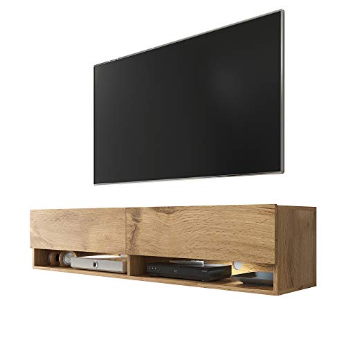 Selsey Wander – TV-Lowboard/TV-Schrank Wotan Eiche Holzoptik hängend/stehend mit LED 140cm Selsey Wander – TV-Lowboard/TV-Schrank Wotan Eiche Holzoptik hängend/stehend mit LED 140cm von Selsey