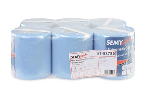 Semy Top ST-88785 Handtuchrolle, 2-lagig, 20 cm, Blau (6-er Pack) von SemyTop
