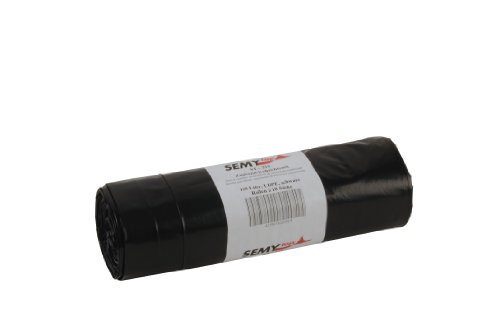 SemyTop LDPE-Zugband-Kehrichtsäcke, 700 x 1000 mm, Typ 100 , schwarz, circa 110 L, 1er Pack (120 Stück), ST-215 von SemyTop