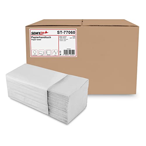 Semy Top ST-77060 Papierhandtuch, ZZ-Falz, 2-lagig, Recycling, 24 cm x 22 cm (4000-er Pack) von SemyTop