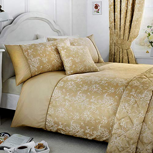 Dreams & Drapes Serene – Jasmin – Pflegeleichtes Bettbezug-Set | Super-King-Size-Bett | Champagner-Gold Bettwäsche von DREAMS AND DRAPES