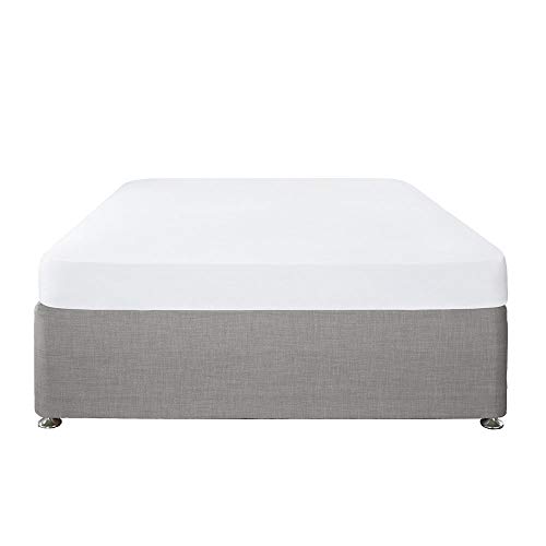 Serene Plain Dye Pflegeleichtes Spannbetttuch, 25 cm, weiß, Doppelbett von Serene