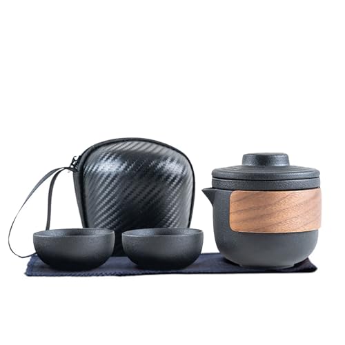 Reise-Teeservice Mit Aufbewahrungstasche, Tragbares Mini-Teekannen-Ei-Set aus Keramik Für Den Außenbereich(1#) von Serlium