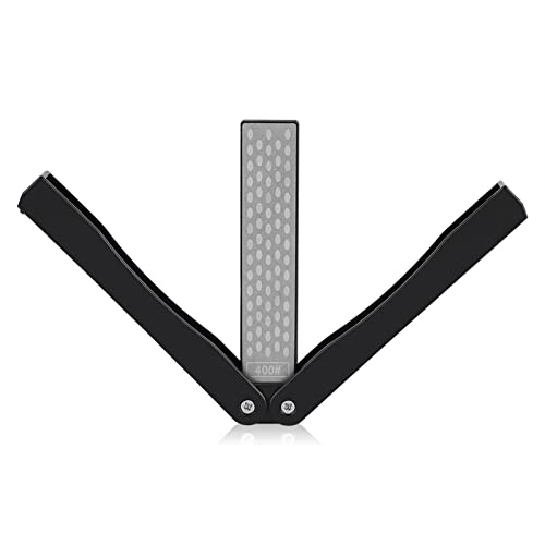Wetzstein, doppelseitiger 400/600 Taschenmesserschärfer für Küchenmesser, Taschenmesser und Scheren(Schwarz) von Serlium