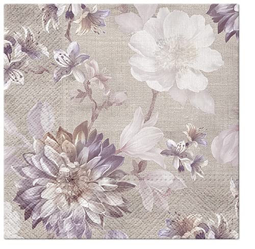 20 Servietten Sinnliche Blüten | Blumen | Vintage | Tischdeko 33x33cm von Servietten Blumen