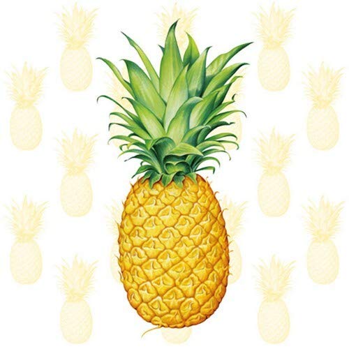 20 Servietten Tropische Ananas | Frucht | Tropisch | Essen | Tischdeko 33x33cm von Servietten Essen und Trinken