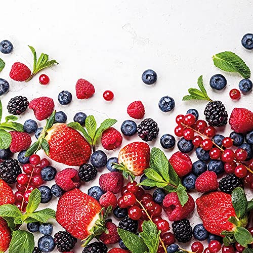 20 Servietten Waldbeeren | Erdbeeren | Himbeeren | Beeren | Fr?chte | Essen | Küche| Fr?hStück | Tischdeko | Fest | Feier | basteln | Decoupage | Serviettentechnik 33x33cm von Servietten Essen und Trinken