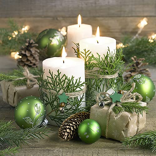 Servietten Weihnachten 20 Servietten Kerzen und Weihnachtsdekoration | Winter | Weihnachten | Tischdeko 33x33cm von Servietten Weihnachten