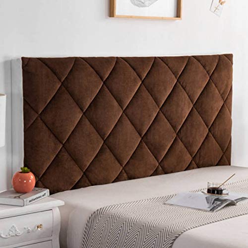 Kopfteilbezug 140/160/180/200 Bett Kopfteil Protector Bezug Bettkopfteil Hussen Staubdicht, Einfarbig Massivholzbett Kopfstütze Bedside Decoration Verdicken Kopfenden Rückenkissen ,Brown-180cm von SetSailW