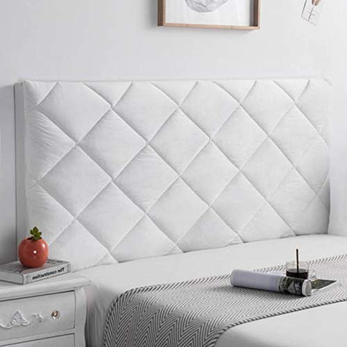 Kopfteilbezug 140/160/180/200 Bett Kopfteil Protector Bezug Bettkopfteil Hussen Staubdicht, Einfarbig Massivholzbett Kopfstütze Bedside Decoration Verdicken Kopfenden Rückenkissen ,White-160cm von SetSailW