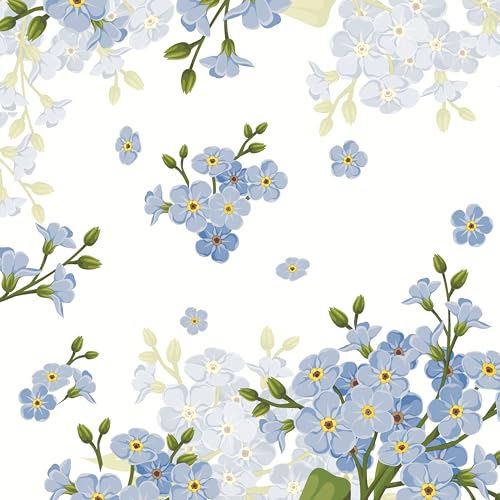 20 Servietten Blaue Blumen 24cm von Setita