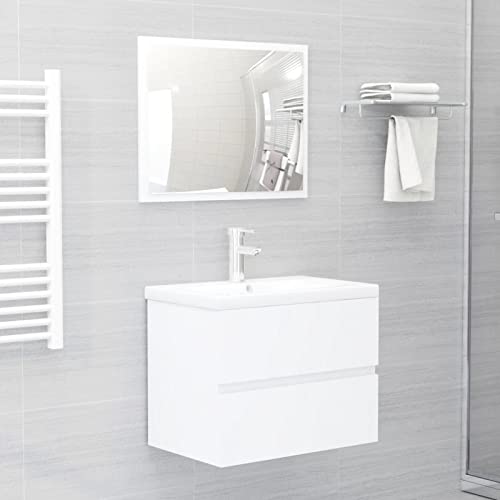 ShGaxin 2-TLG. Badmöbel-Set, Badezimmer Möbel, Waschtisch Set, Badezimmermöbel-Sets, Weiß Spanplatte ShGaxin 2-TLG. Badmöbel-Set, Badezimmer Möbel, Waschtisch Set, Badezimmermöbel-Sets, Weiß Spanplatte von ShGaxin