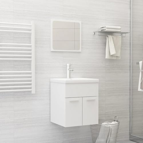 ShGaxin 2-TLG. Badmöbel-Set, Badezimmer Möbel, Waschtisch Set, Wachtischunterschrank, Bathroom Furniture Sets, Badezimmerschrank-Set, Weiß Spanplatte ShGaxin 2-TLG. Badmöbel-Set, Badezimmer Möbel, Waschtisch Set, Wachtischunterschrank, Bathroom Furniture Sets, Badezimmerschrank-Set, Weiß Spanplatte von ShGaxin