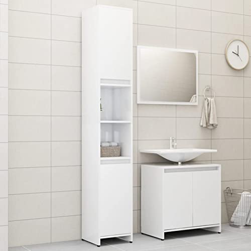 ShGaxin 3-TLG. Badmöbel-Set, Badezimmer Möbel, Waschtisch Set, Unterschrank, Hochglanz-Weiß Spanplatte ShGaxin 3-TLG. Badmöbel-Set, Badezimmer Möbel, Waschtisch Set, Unterschrank, Hochglanz-Weiß Spanplatte von ShGaxin