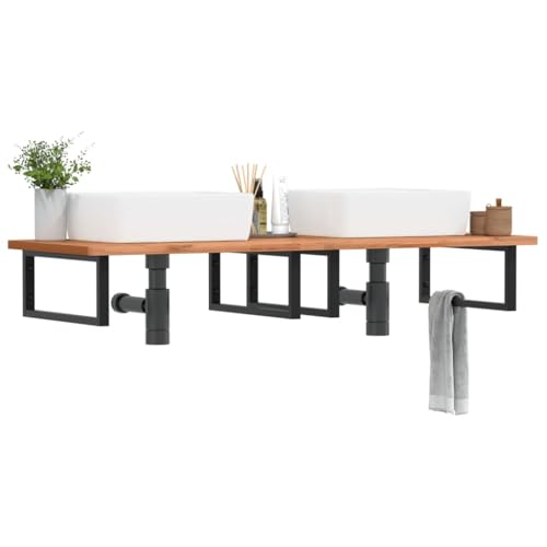 ShGaxin 3302457 Waschbecken-Regal aus Stahl und Massivholz, zum Aufhängen an der Wand, Waschtisch ShGaxin 3302457 Waschbecken-Regal aus Stahl und Massivholz, zum Aufhängen an der Wand, Waschtisch von ShGaxin