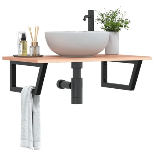 ShGaxin 3302611 Wandwaschbecken aus Stahl und massivem Eichenholz, zum Aufhängen an der Wand, Waschtisch ShGaxin 3302611 Wandwaschbecken aus Stahl und massivem Eichenholz, zum Aufhängen an der Wand, Waschtisch von ShGaxin