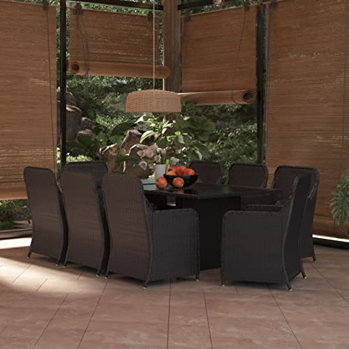 ShGaxin 9-TLG. Garten-Essgruppe Poly Rattan Schwarz, Esstisch Mit Stühlen Set, Gartenmöbel Sitzgruppe, Balkon Möbel, Gartenlounge Set, Terrassenmöbel, Balkonmöbel Set - 3059478 ShGaxin 9-TLG. Garten-Essgruppe Poly Rattan Schwarz, Esstisch Mit Stühlen Set, Gartenmöbel Sitzgruppe, Balkon Möbel, Gartenlounge Set, Terrassenmöbel, Balkonmöbel Set - 3059478 von ShGaxin