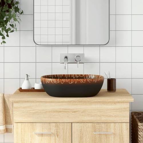 ShGaxin Aufsatzwaschbecken Schwarz und Orange Oval 47x33x13 cm Keramik, Waschbecken, Waschtisch, Handwaschbecken - 155069 ShGaxin Aufsatzwaschbecken Schwarz und Orange Oval 47x33x13 cm Keramik, Waschbecken, Waschtisch, Handwaschbecken - 155069 von ShGaxin