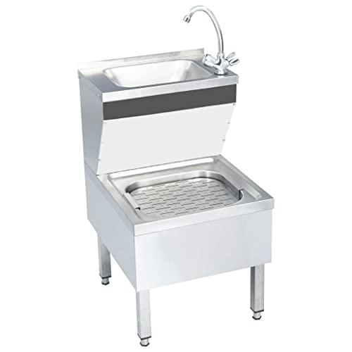 ShGaxin Gastro-Handwaschbecken mit Wasserhahn Freistehend Edelstahl, Aufsatzwaschbecken, Bathroom Sink, Waschtisch, Ablaufgarnitur, Aufsatzbecken ShGaxin Gastro-Handwaschbecken mit Wasserhahn Freistehend Edelstahl, Aufsatzwaschbecken, Bathroom Sink, Waschtisch, Ablaufgarnitur, Aufsatzbecken von ShGaxin