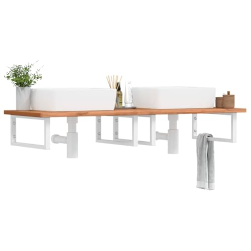 ShGaxin Halterungen 4007266 Waschbecken-Regal, 2 Stück, rechteckig, weißer Stahl, zum Aufhängen an der Wand, Waschtisch ShGaxin Halterungen 4007266 Waschbecken-Regal, 2 Stück, rechteckig, weißer Stahl, zum Aufhängen an der Wand, Waschtisch von ShGaxin
