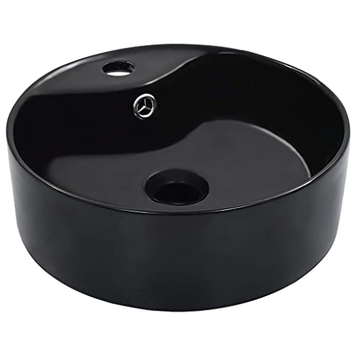 ShGaxin Waschbecken mit Überlauf 36 x 13 cm Keramik Schwarz, Aufsatzwaschbecken, Bathroom Sink, Waschtisch, Aufsatzbecken, Ablaufgarnitur - 143912 ShGaxin Waschbecken mit Überlauf 36 x 13 cm Keramik Schwarz, Aufsatzwaschbecken, Bathroom Sink, Waschtisch, Aufsatzbecken, Ablaufgarnitur - 143912 von ShGaxin