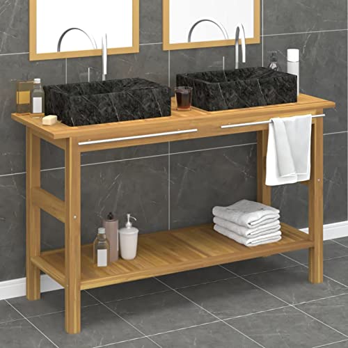 ShGaxin Waschtisch mit Schwarzen Marmorbecken Massivholz Teak, Waschbeckenunterschrank, Badezimmerschrank, Badezimmermöbel, Badschrank, Badezimmer Unterschrank, Badezimmer Möbel 3096577 ShGaxin Waschtisch mit Schwarzen Marmorbecken Massivholz Teak, Waschbeckenunterschrank, Badezimmerschrank, Badezimmermöbel, Badschrank, Badezimmer Unterschrank, Badezimmer Möbel 3096577 von ShGaxin