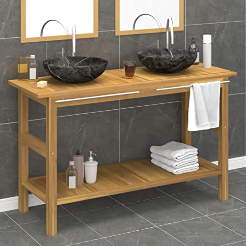 ShGaxin Waschtisch mit Schwarzen Marmorbecken Massivholz Teak, Waschbeckenunterschrank, Badezimmerschrank, Badezimmermöbel, Badschrank, Badezimmer Unterschrank, Badezimmer Möbel 3096579 ShGaxin Waschtisch mit Schwarzen Marmorbecken Massivholz Teak, Waschbeckenunterschrank, Badezimmerschrank, Badezimmermöbel, Badschrank, Badezimmer Unterschrank, Badezimmer Möbel 3096579 von ShGaxin