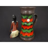 Große Vintage Keramik Vase/Krug Von Ü-Keramik | Uebelacker/Modell 1801 25 | West German Pottery 60Er von ShabbRockRepublic