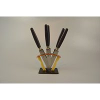Vintage Messer-Set, Obstmesser, Käsemesser, Buttermesser/Art Deco | 30Er von ShabbRockRepublic