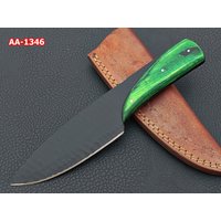 Handgemachte Schöne D2 Stahl Pulverbeschichtung Auf 9, 5 "Jagd Fix Klingen Skinner Messer Farbe Holz Blatt Griff Mit Lederscheide Geschenk von ShahraizUSA