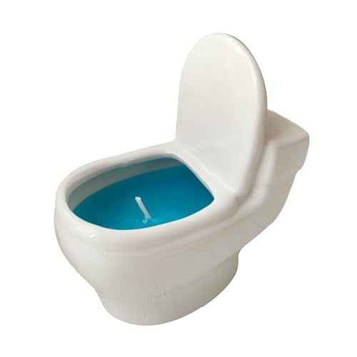 Duftkerze, Weit Verbreitete Duftkerze Im WC-Stil, Geruchsentfernung, Luftreinigung, Sojawachs-Kerze Im Glas für Schlafzimmer (Blau) von Shanrya